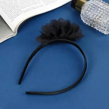 Ободок для волос «Школьница», галант цветок, d=9 см, 1 см, чёрный