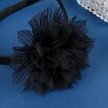 Ободок для волос «Школьница», галант полоски, d=10 см, 1 см, чёрный