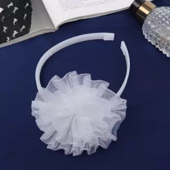Ободок для волос «Школьница», облачко, d=10 см, белый