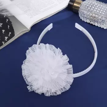 Ободок для волос «Школьница», облачко полосы, d=10 см, белый