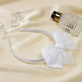 Ободок для волос «Школьница», полоски, 1 см, белый