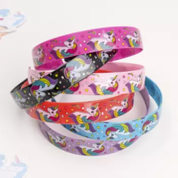 Ободок для волос "Волшебство" единороги, 2,5 см, микс