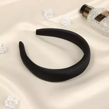 Ободок для волос «Жаннет», классик глянец, 3 см, чёрный