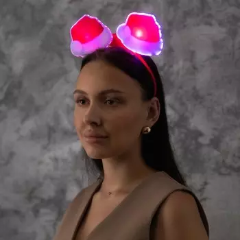 Ободок светодиодный «Колпак» 1816x3 см, 2 LED, батарейки AG103 (в комплекте), мерцание, свечение мульти