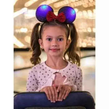 Ободок светящийся Минни Маус, розовый