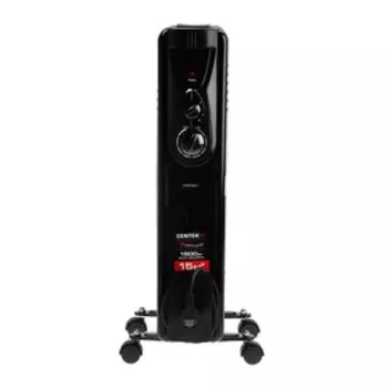 Обогреватель Centek CT-6200, масляный, напольный, 1500 Вт, 15 м, 7 секций, чёрный