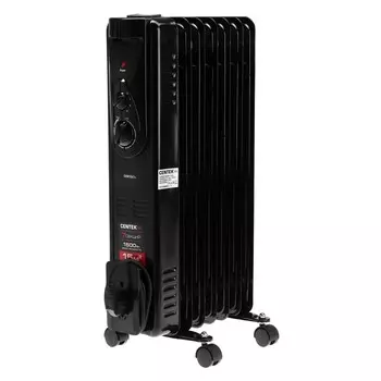 Обогреватель Centek CT-6200, масляный, напольный, 1500 Вт, 15 м, 7 секций, чёрный