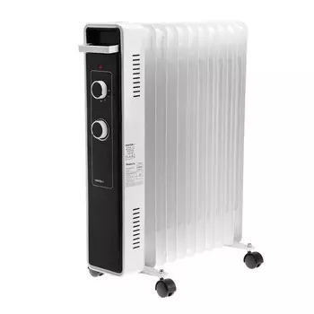Обогреватель Centek CT-6224-11, масляный, напольный, 2500 Вт, 25 м², 11 секций, бело-чёрный