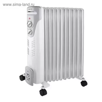 Обогреватель Vitek VT-1710 W, масляный, 2000 Вт, 11 секций, 25 м, белый