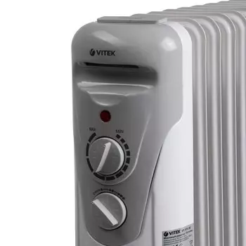 Обогреватель Vitek VT-1711 W, масляный, 1000/1500/2500 Вт, 13 секций, до 30 м