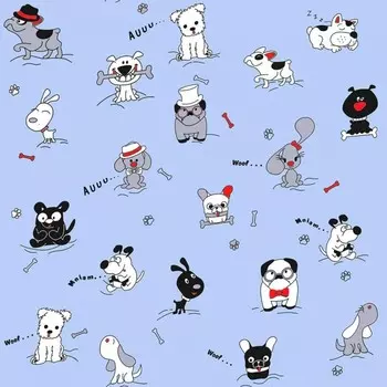 Обои бумажные дуплекс "Собачки" С6-Д693-01, 0,53х10,05м