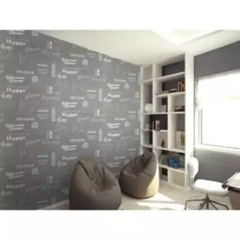 Обои бумажные «Гомельобои. Комфорт 22», с надписями, 0.5310.05 м, цвет серый