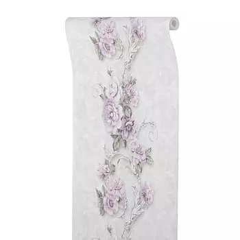 Обои бумажные «Саратовские обои. Катрин - Л», с рисунком, 0.5310.05 м, цвет белый/розовый