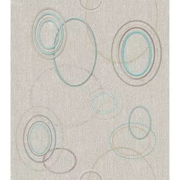 Обои дуплекс на бумажной основе Malex Овалы 231862-3 кофе-бирюза 0,53*10м