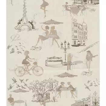 Обои дуплекс на бумажной основе Malex Парижанка 239932-1 латте 0,53*10м