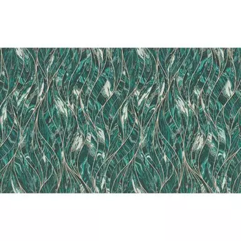 Обои горячее тиснение на флизелине Malex Каррара 4134-7 бирюза-золото 1,06*10м