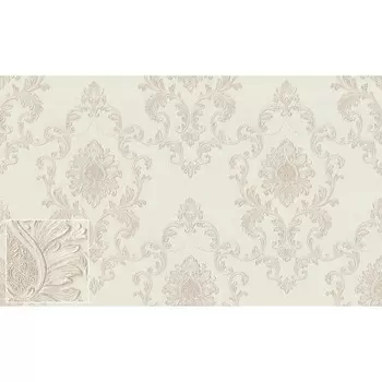 Обои горячее тиснение на флизелине Malex Монте Карло 4103-1 слоновая кость 1,06*10м