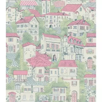 Обои на бумажной основе Городок, 0,53х10,06 м, 225112-3