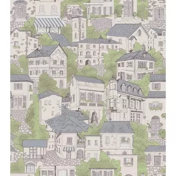 Обои на бумажной основе Городок, 0,53х10,06 м, 225112-4