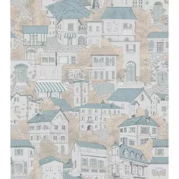 Обои на бумажной основе Городок, 0,53х10,06 м, 225112-6