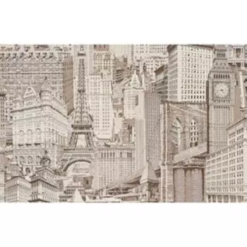 Обои виниловые на бумажной основе Городской-61 11СБ2 Брянские обои 0,53х10,05 м