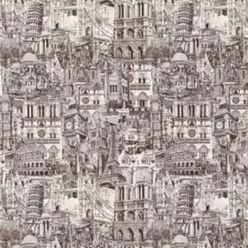 Обои виниловые на флизелине Vilia 1047-22 Европа, черная-белая, 1,06х10 м