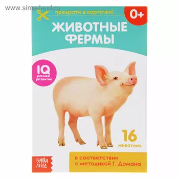 Обучающая книжка по методике Г. Домана «Животные фермы», 20 стр.