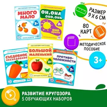 МИКС Обучающие карточки, А7, 5 наборов, 3+