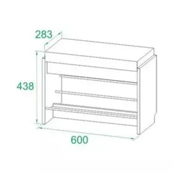 Обувница открытая «СОКОЛ. ТП-5», 600281438 мм, цвет дуб сонома