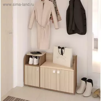 Обувница Ивушка 5 1000x344х660 Nice Beige/Ясень Шимо темный /Ясень Шимо светлый