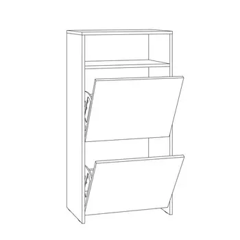 Обувница Юнона 13.253, 550х350х1080, Дуб белый крафт/Серый шифер