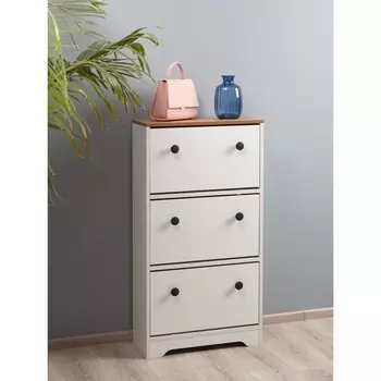 Обувница Neoletta, 5802401090 мм, 3 секции, цвет белое тиснение /дуб вотан