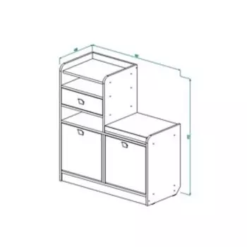 Обувница Об-10 970х900х400 Дуб Выбеленный/Венге