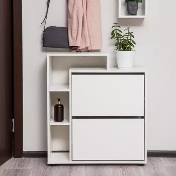 Обувница вертикальная Ultra Plus, 750246859 мм, 2 секции, цвет белое тиснение