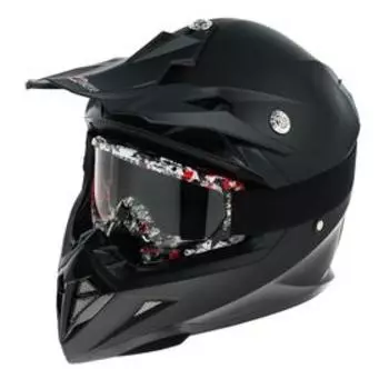 Очки-маска для езды на мототехнике, стекло прозрачное, красный-чёрные, ОМ-21