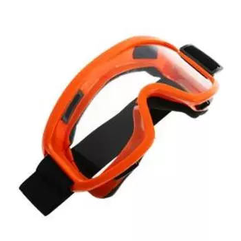 Очки-маска для езды на мототехнике, стекло прозрачное, оранжевые