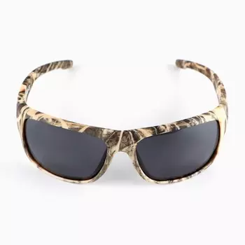 Очки поляризационные плавающие СЛЕДОПЫТ Dark camo в футляре, линзы grey