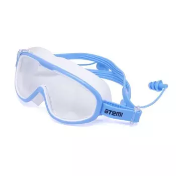 Очки-полумаска для плавания Atemi Z601, детские, с берушами, силикон, цвет голубой
