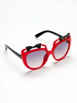 Очки солнцезащитные детские OneSun, бантики, 4.512 см, чёрно-красные