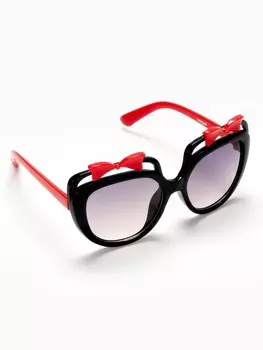 Очки солнцезащитные детские OneSun, бантики, 4.512 см, чёрные