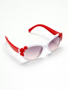 Очки солнцезащитные детские OneSun, uv 400, 13.3124 см, бело красный