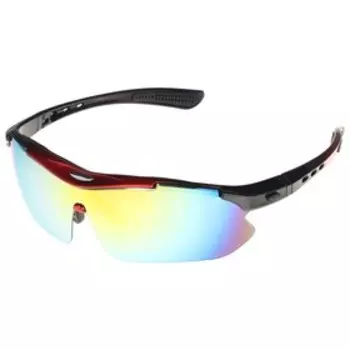 Очки велосипедные, со сменными линзами, в кейсе, красные