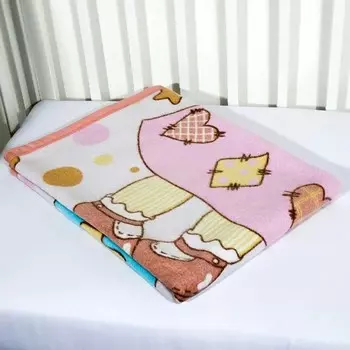 Одеяло байковое «Девочка и мишка», размер 100х140 см, цвет розовый,