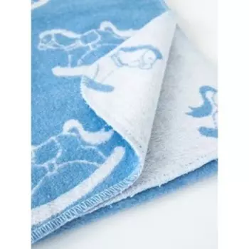 Одеяло байковое «Лошадки», размер 100х118 см, цвет голубой