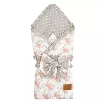 Одеяло на выписку, принт подарочек, цвет серый