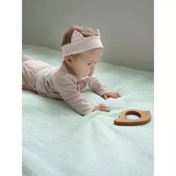 Одеяло вязаное, размер 90х118 см, цвет мятный