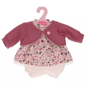 Одежда для кукол и пупсов 30-35 см, платье, болеро ярко-розовое, трусики