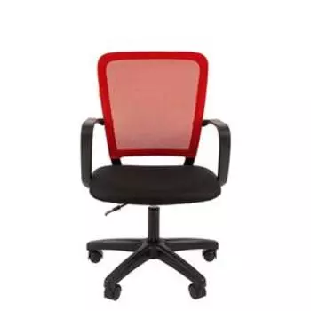Кресло офисное Chairman 698 LT TW - 69, на колёсиках, сетка/ткань, цвет чёрный/красный