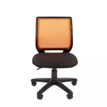 Кресло офисное Chairman 699 TW, без подлокотников, на колёсиках, сетка/ткань, цвет оранжевый