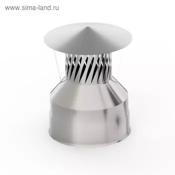 Оголовок для дымохода «УМК», с искрогасителем, d=120200 мм, нержавеющая сталь/оцинкованная сталь, 0.5 мм/0.5 мм